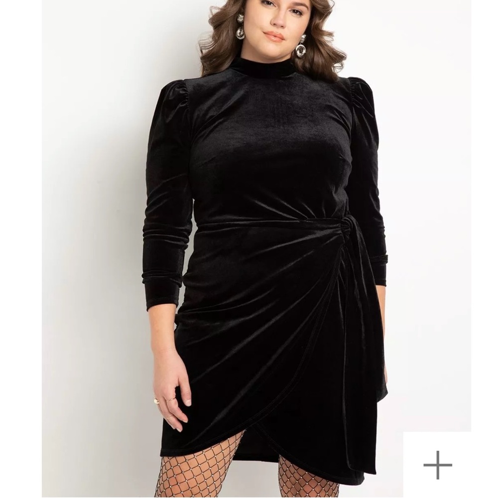 NWT Velvet Mock Neck Wrap Dress
